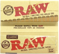 Raw Papel 1 1/4 + Filtros Prerrolados - comprar online