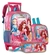 Kit Mochila Escolar de Rodinha Infantil Princesas Magicas