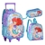 Kit Mochila Escolar de Rodinhas Infantil Sereia Princesa