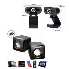 Kit Webcam Full Hd Auto Foco C/microfone+ Caixa De Som Pc - Nautapoint