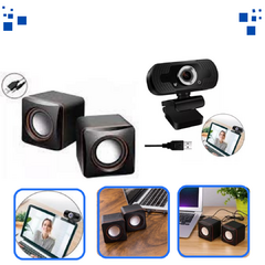 Kit Webcam Full Hd Auto Foco C/microfone+ Caixa De Som Pc - loja online