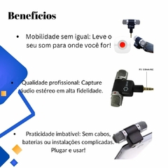 Mini Microfone P3 Gravação C/Áudio Profissional Onde Estiver - comprar online