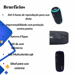 Imagem do Caixa d Som Bluetooth Rgb Alto Falante Portatil Aprova dAgua