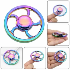 Fidget Hand Spinner Anti Stress Metal Multicolorido Os Raros