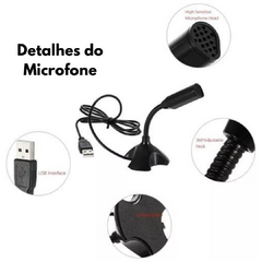 Kit Microfone D Mesa Usb Flexível + Caixa De Som Computador - Nautapoint