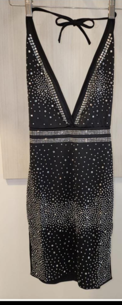 Vestido corto con strass