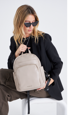 Mochila Cuero Pu Grey - comprar online