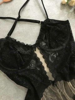 Ref 3011 - Camisola sensual em tule e renda com aro, sem bojo - comprar online