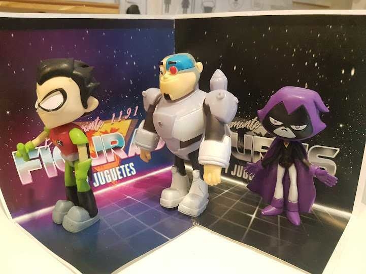 Teen Titans Robin Cyborg Raven blister x3 Muneco Jovenes Titanes