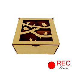 CAJA DE TÉ X4 DIV. C/TAPA CALADA 1