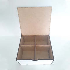 CAJA DE TÉ X4 DIV. LISA C/TAPA BISAGRA - tienda online