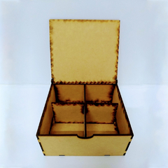 CAJA DE TÉ X4 DIV. LISA C/TAPA BISAGRA - comprar online