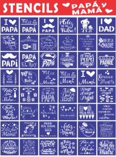 Pack 10-1 Stencil día del Padre y Día de la Madre SURTIDOS