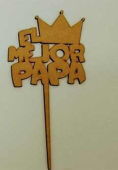 TOPPER EL MEJOR PAPÁ C/CORONA