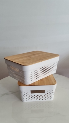 Caja con tapa nordica oslo white M