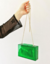 Bolsa clutch verde transparente