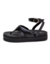 Sandália de dedo flatform de amarrar Preta - comprar online