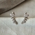 Earcuff gotas lisas e zircônias Ródio Branco