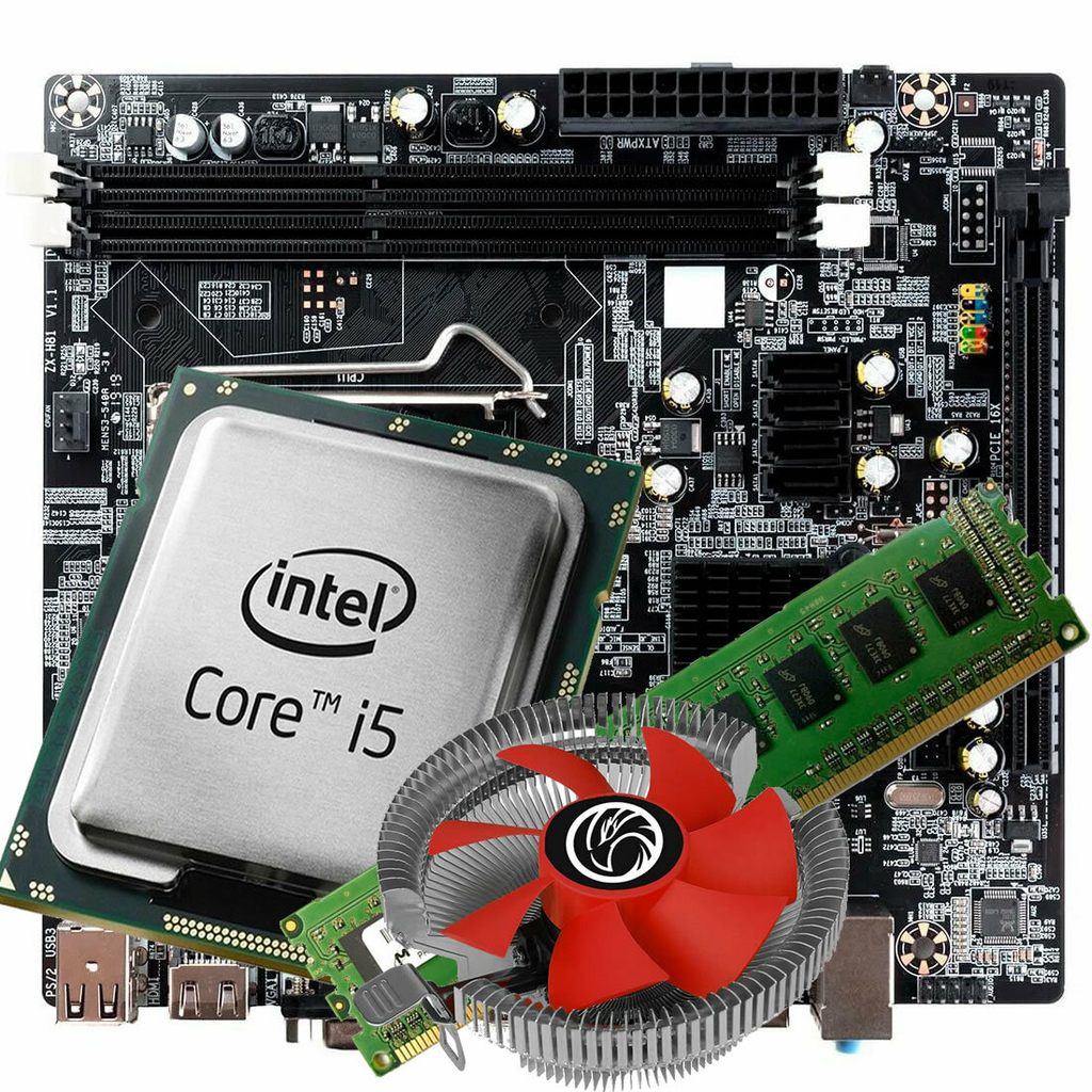 KIT Placa Mãe H81 1150 C/ Processador Intel I5 4590 3.3GHZ 8GB Ram