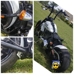 Kit Paralamas Traseiro bobber banco solo estofado com molas Harley Davidson Breakout - metalcustomgarage