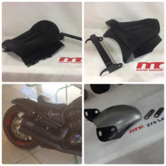 Kit customização Harley Davidson Vrod Paralamas traseiro 35cm banco solo estofado sem molas 240/40R18 - comprar online