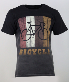 Camiseta Casual Speed Bicycle Ferrugem Degradê Preta - Fabri Originals