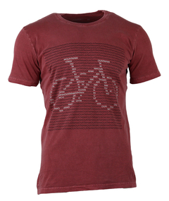 Camiseta Casual Mountain Bike Letras Vermelha