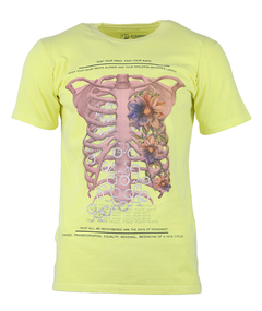 Camiseta Casual Bike Esqueleto Amarela