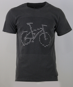 Camiseta Casual Mountain Bike Letras Chumbo - Fabri Originals