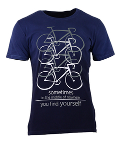 Camiseta Casual Speed Four Bikes Degradê Azul