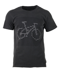 Camiseta Casual Mountain Bike Letras Chumbo