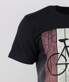 Camiseta Casual Speed Bicycle Ferrugem Degradê Preta - comprar online