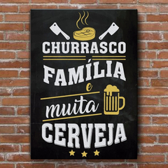 Placa Decorativa Cantinho do Churrasco Família