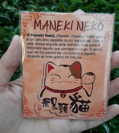 Ímã de Geladeira Decorativo Maneki Neko Gato da Sorte 8,5x10,5 cm