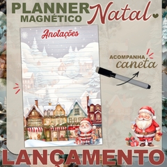 Mini Planner Magnético Natal c/ Caneta Ímã 12x19,5 cm