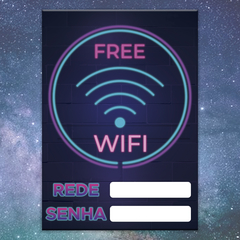 Placa Decorativa p/ anotar Wi-fi Neon