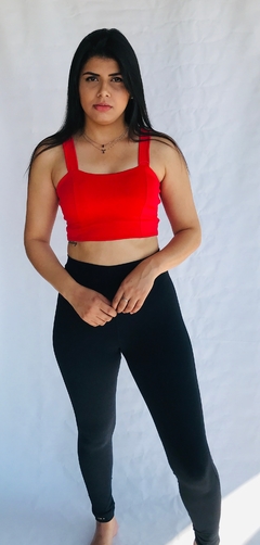 Cropped Reto alça larga C/ Bojo Vermelho - comprar online