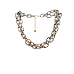 Choker Correntes Dupla Prateada - comprar online