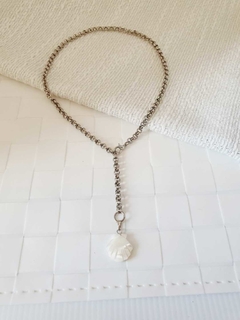 Choker Prateada com Pingente Ostra de Madrepérola - - comprar online