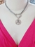 Choker Metal Prateado com Mosquetão Coração e Pingente Redondo - loja online