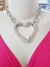 Choker de Corrente com Coração Mosquetão Prateado - loja online