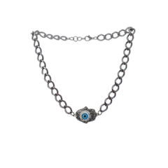 Choker Grafite com Pingente Olho Grego Brilhante - loja online