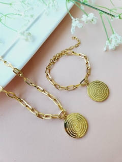 Mix Colar Dourado e Pulseira Pai Nosso - na internet