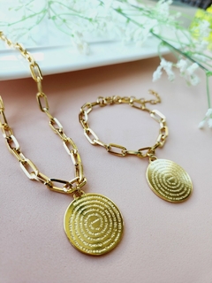 Mix Colar Dourado e Pulseira Pai Nosso - - loja online