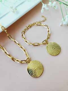 Imagem do Mix Colar Dourado e Pulseira Pai Nosso -