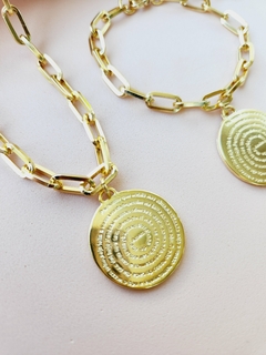 Mix Colar Dourado e Pulseira Pai Nosso