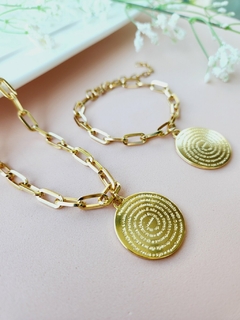 Mix Colar Dourado e Pulseira Pai Nosso - - comprar online