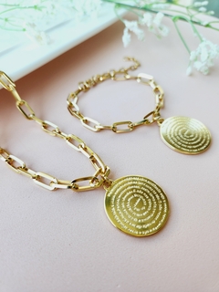 Mix Colar Dourado e Pulseira Pai Nosso - comprar online