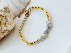 Pulseira Dourada com Entremeio de Cascalho - comprar online