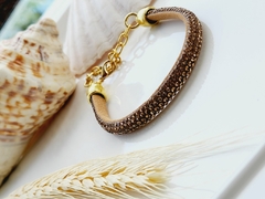 Pulseira com Strass na cor Dourada -